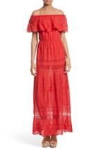 Women's Alice + Olivia Pansy Off The Shoulder Maxi Dress - Red