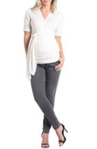 Women's Lilac Clothing 'bella' Faux Wrap Maternity Top - Ivory