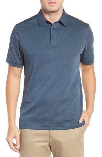 Men's John W. Nordstrom Regular Fit Pima Cotton Blend Polo - Blue