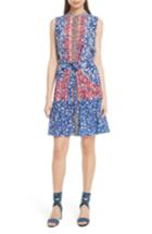 Women's Saloni Tilly Print Silk Fit & Flare Dress - Blue