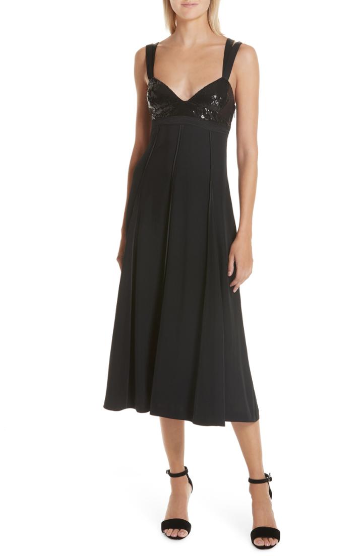 Women's Grey Jason Wu Sequin Bodice Midi Dress - Black