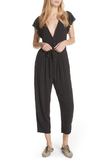 Women's Free People Ruffle Your Feather Jumpsuit - Black