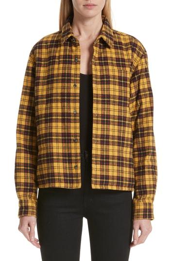 Women's Undercover Plaid Shirt Jacket - Yellow