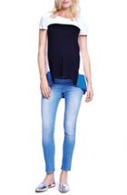 Women's Maternal America Colorblock High/low Maternity Tee