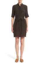 Women's Lafayette 148 New York Randi Dansk Ditsy Crepe De Chine Dress, Size - Black