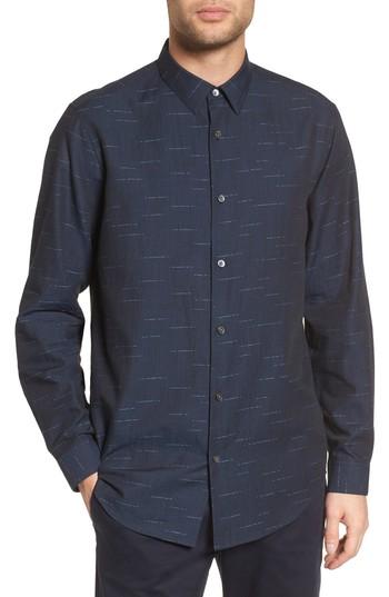 Men's Theory Tait Trim Fit Print Sport Shirt - Blue