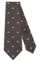 Men's Gucci Gg Bee Silk Tie, Size - Black