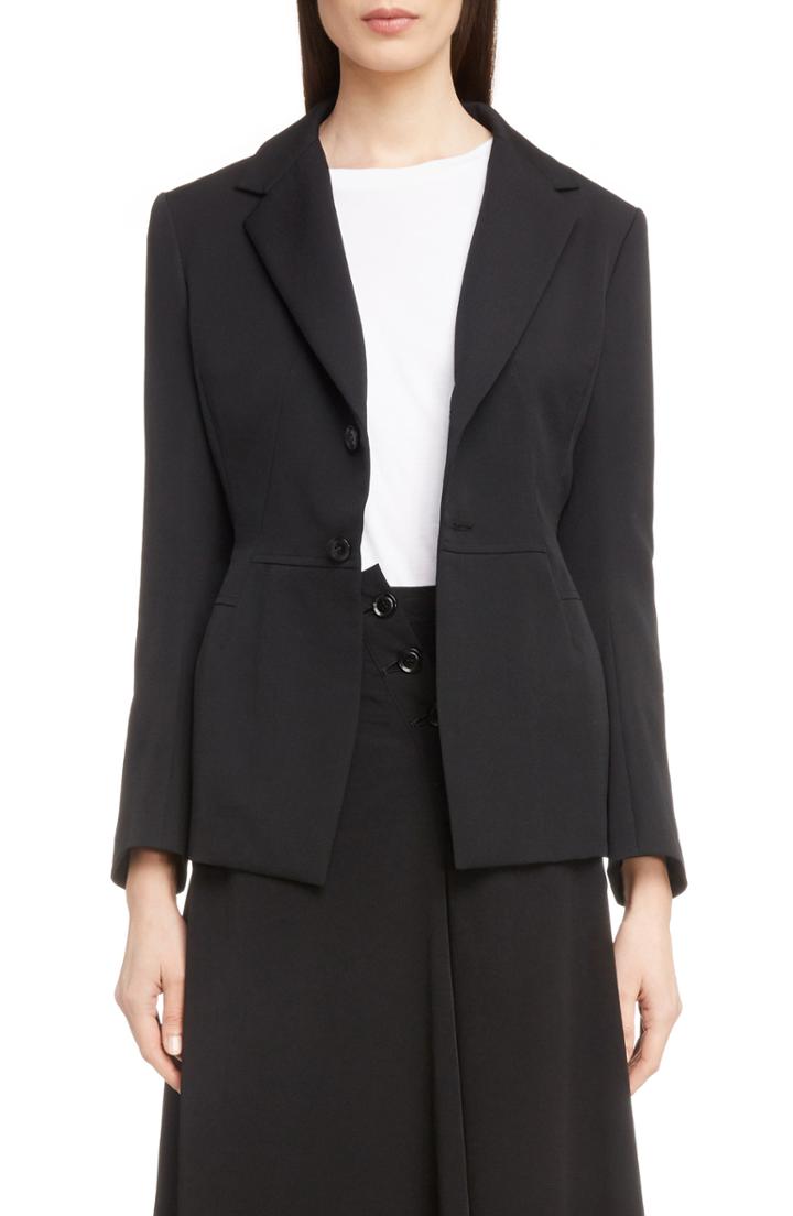 Women's Y's By Yohji Yamamoto Fitted Wool Blazer - Black