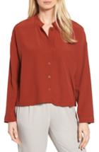 Women's Eileen Fisher Mandarin Collar Boxy Top - Red