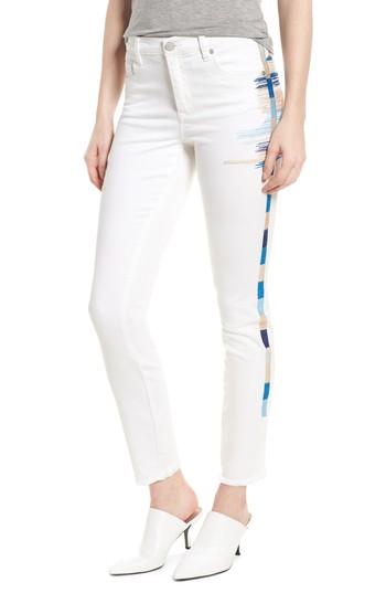 Women's Blanknyc Bond Embroidered Skinny Jeans - White