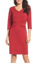 Women's Ellen Tracy Ponte Sheath Dress - Red