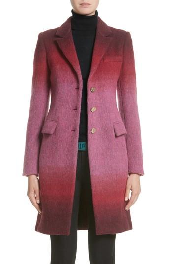 Women's Versace Collection Degrade Wool Blend Coat