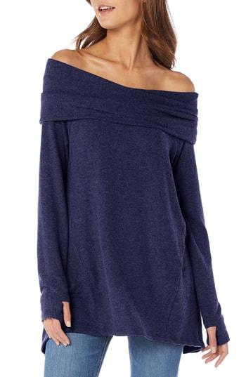 Women's Michael Stars Madison Brushed Convertible Swing Tunic Top - Blue