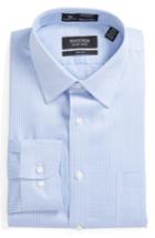 Men's Nordstrom Men's Shop Smartcare(tm) Trim Fit Stripe Dress Shirt - 34/35 - Blue