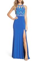 Women's Mac Duggal Embellished Jersey Gown - Blue