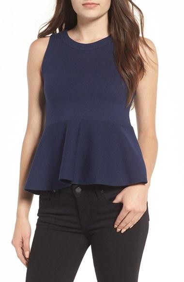 Women's Amour Vert Margot Ponte Peplum Tank - Blue