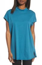 Women's Eileen Fisher Slub Organic Cotton Top, Size - Blue/green
