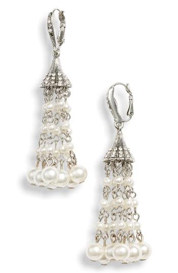 Women's Oscar De La Renta Faux Pearl Tassel Earrings