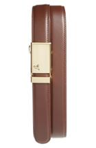 Men's Mission Belt 'twentyfour' Leather Belt - Gold/ Chocolate