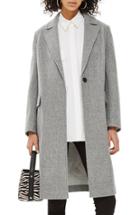 Women's Topshop Lily Knit Back Midi Coat Us (fits Like 6-8) - Grey