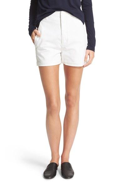Women's Vince High Waist Stretch Cotton Shorts - White