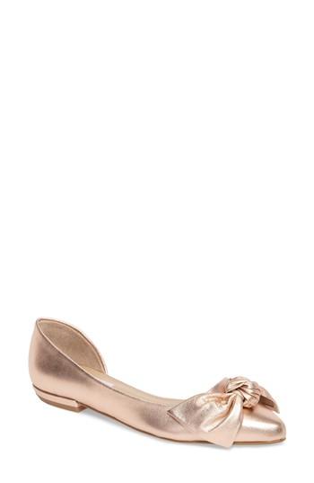 Women's Steve Madden Edina D'orsay Bow Flat M - Metallic