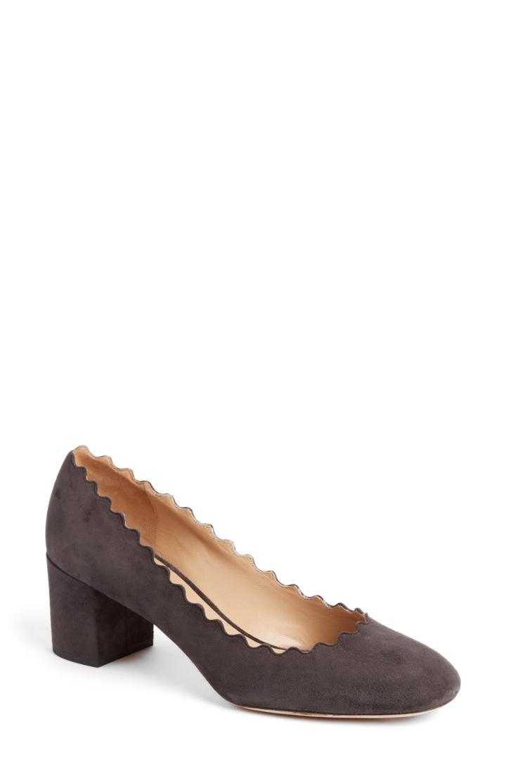 Women's Chloe 'lauren' Scalloped Pump .5us / 36.5eu - Black