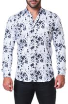 Men's Maceoo Fibonacci Splash Print Sport Shirt (m) - Black