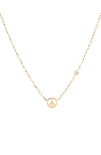 Women's Syd By Sydney Evan Peace Sign Necklace