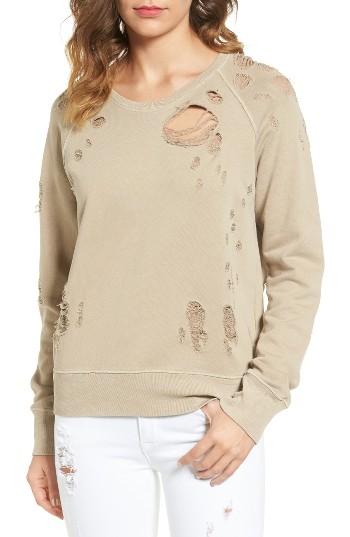 Women's Sincerely Jules Destroyed Cotton Sweatshirt - Brown