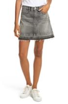 Women's Frame Frayed Hem Denim Skirt - Grey