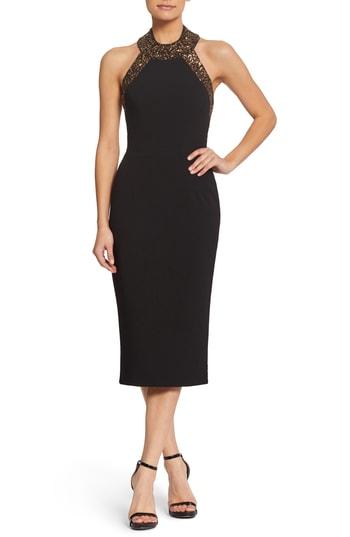 Women's Dress The Population Cleo Halter Dress, Size - Black
