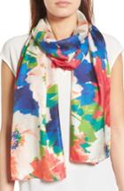 Women's Echo Colada Floral Silk Oblong Scarf, Size - Pink