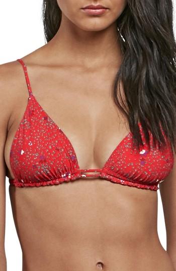 Women's Volcom Stems From Triangle Bikini Top - Red