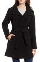 Women's Gallery Nepage Water Repellent Trench Coat - Black