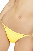 Women's Topshop Rib Eyelet Bikini Bottom Us (fits Like 0-2) - Yellow