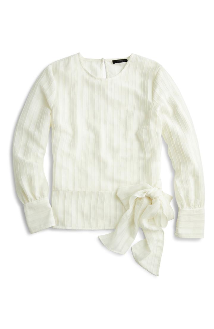 Women's J.crew Shadow Stripe Top - Ivory