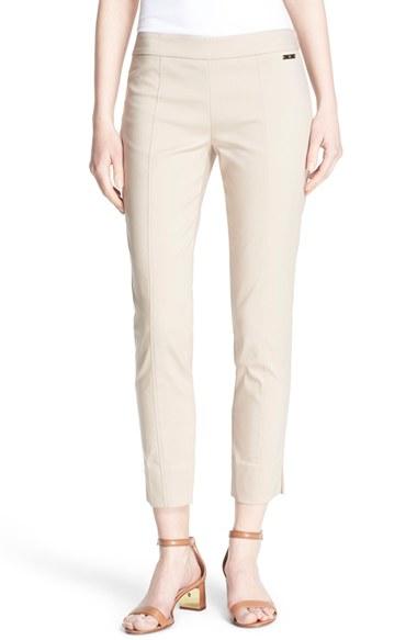 Women's Tory Burch 'callie' Seamed Crop Pants - White
