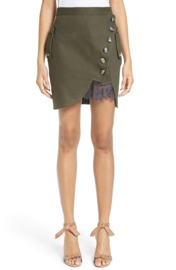 Women's Self-portrait Utility Miniskirt - Green