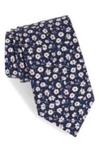 Men's Eton Floral Cotton & Silk Tie, Size - Blue
