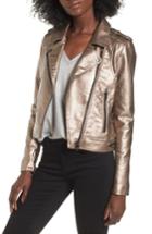 Women's Blanknyc Metallic Faux Leather Moto Jacket - Metallic