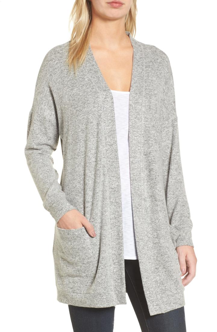 Women's Gibson Rib Knit Cardigan, Size - Grey