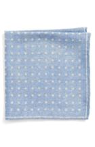 Men's Canali Dot Silk Pocket Square, Size - Blue