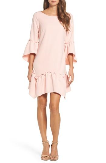 Women's Eliza J Ruffle Hem Shift Dress - Pink