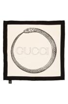 Women's Gucci Ouroboros Square Foulard Silk Scarf, Size - Ivory