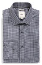 Men's W.r.k Extra Trim Fit Stretch Houndstooth Dress Shirt .5 34/35 - Black