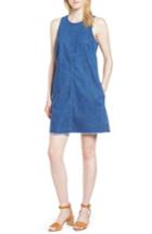 Women's J.crew Raw Edge Hem Denim Shift Dress - Blue