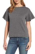 Women's Halogen Flounce Sleeve Sweatshirt - Grey