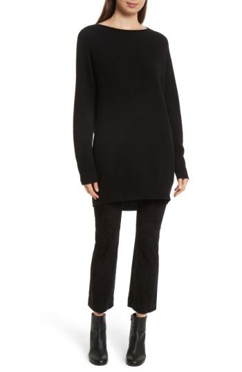 Women's Vince Camuto Boatneck Cashmere & Wool Tunic - Black