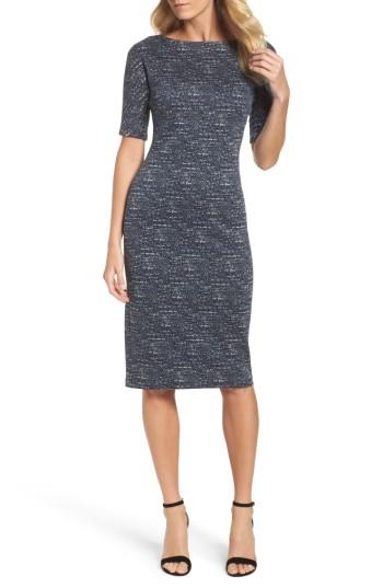 Women's Maggy London Tweed Sheath Dress - Blue